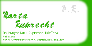 marta ruprecht business card